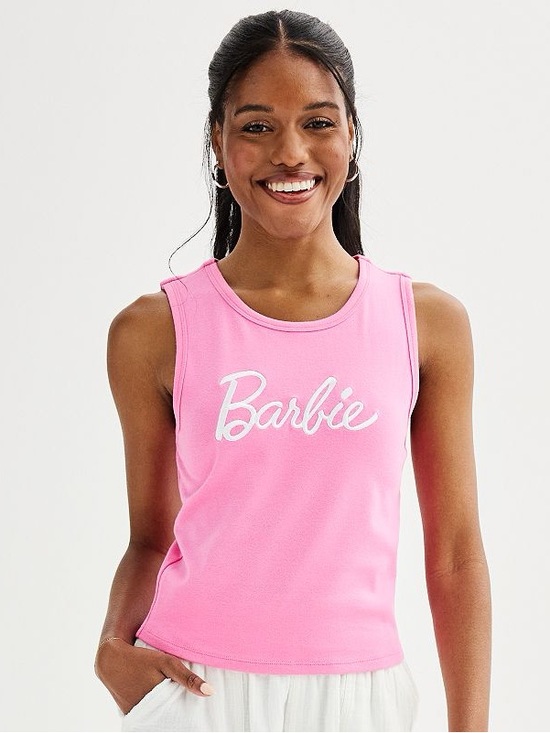 Barbie Tops - New with tags Juniors' Barbie® Classic Embroidered Logo Graphic Tank Top XL
